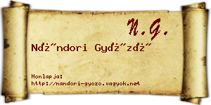 Nándori Győző névjegykártya
